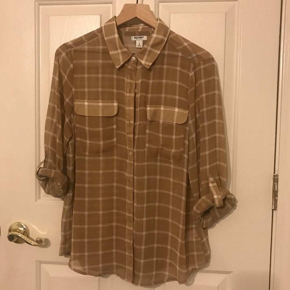Sheer Button Down Top